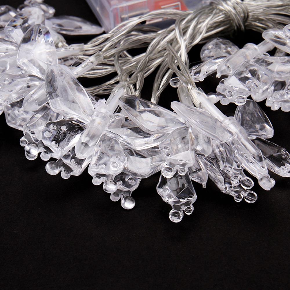 20PCS LED Butterfly Battery LED String Lights Holiday Christmas Party Garden Decoration Lights (2.2 Meters) - White