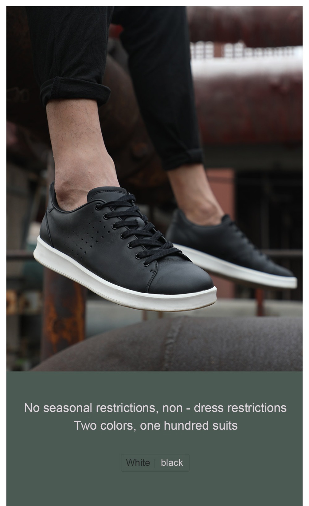 XIAOMI FREETIE Unisex Classic Board Shoes (Leisure Leather Lace-up Sneakers Size EU39 Men) - Black