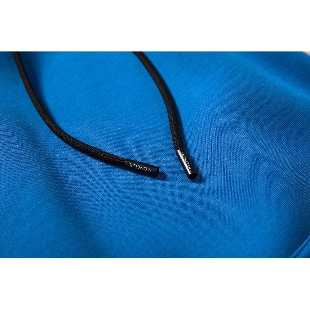 WY30 Men's Autumn Casual Irregular Loose Hoodie (Color Block Cotton Sweatshirt Size M) - Blue