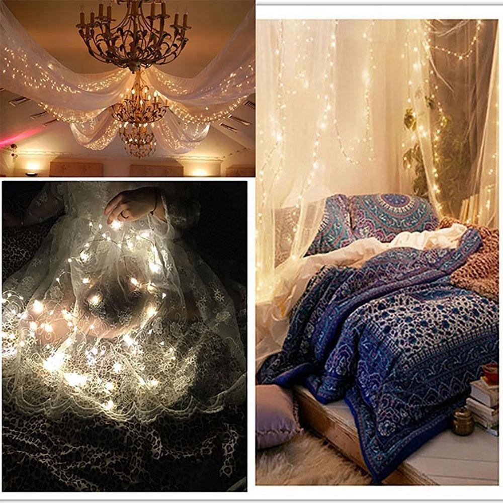 30PCS Fairy LED String Light Copper Wire Strip Light for Wedding Garland Lighting Decoration (3 Meters) - Warm White