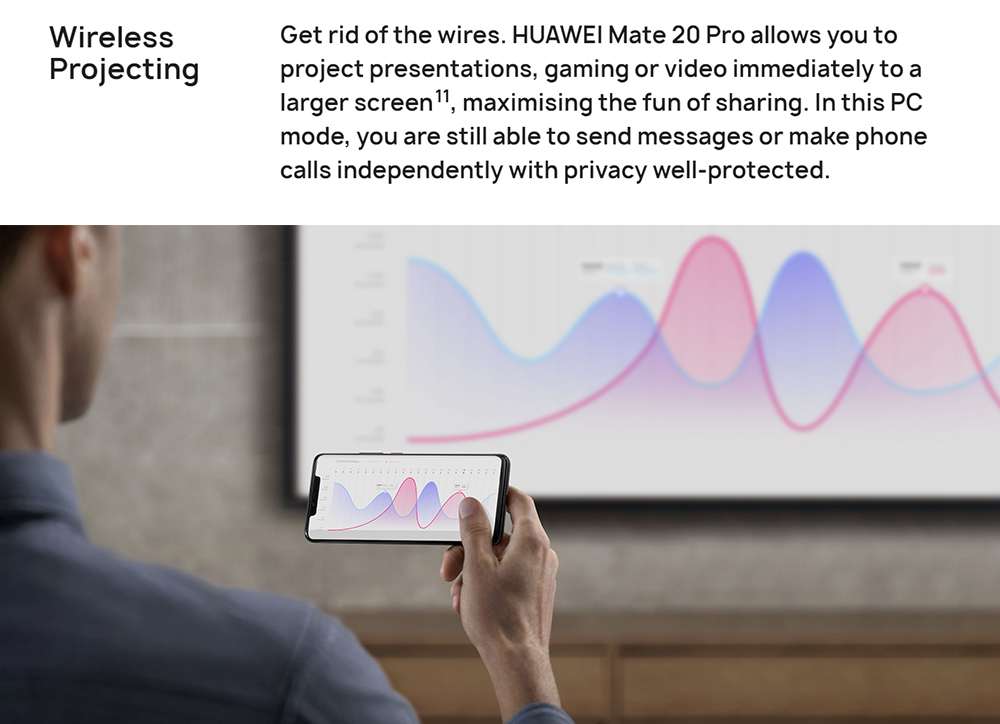 HUAWEI Mate 20 Pro (UD) 6.39 Inch 4G LTE Smartphone Kirin 980 8GB 128GB 40.0MP+20.0MP+8.0MP Triple Rear Cameras EMUI 9 Type-C NFC IR Remote Control - Bright Black
