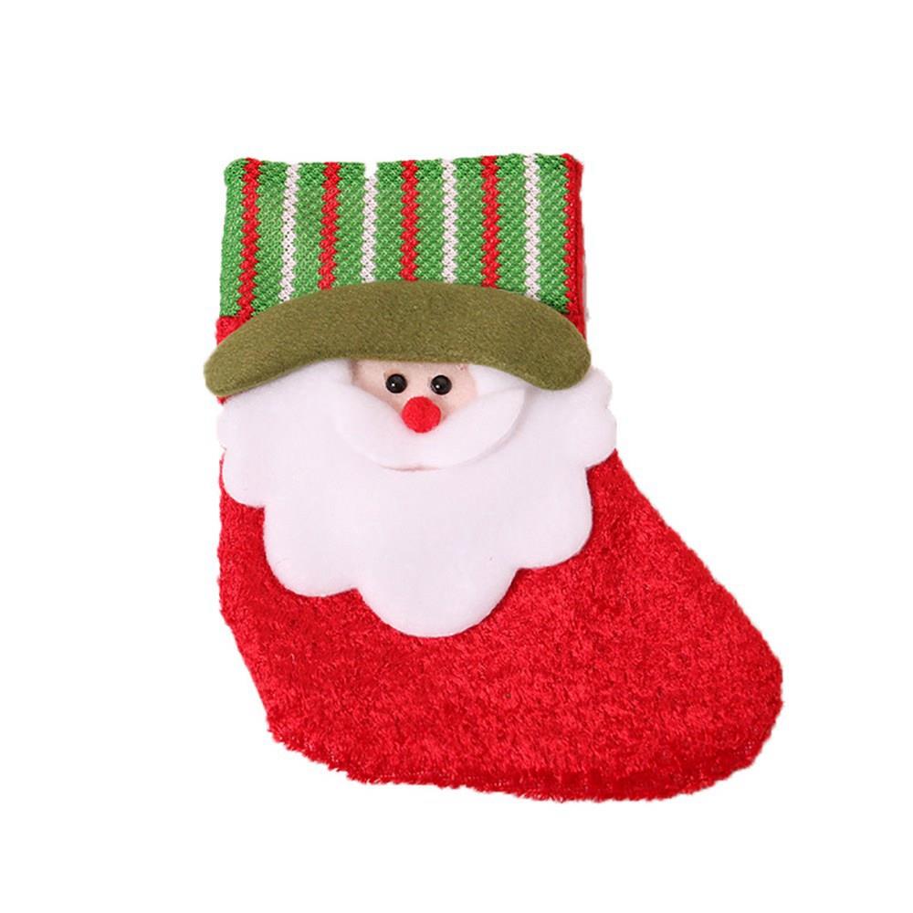 Christmas Candy Bags Flannel Christmas Stockings Pendant Socks - Santa Claus