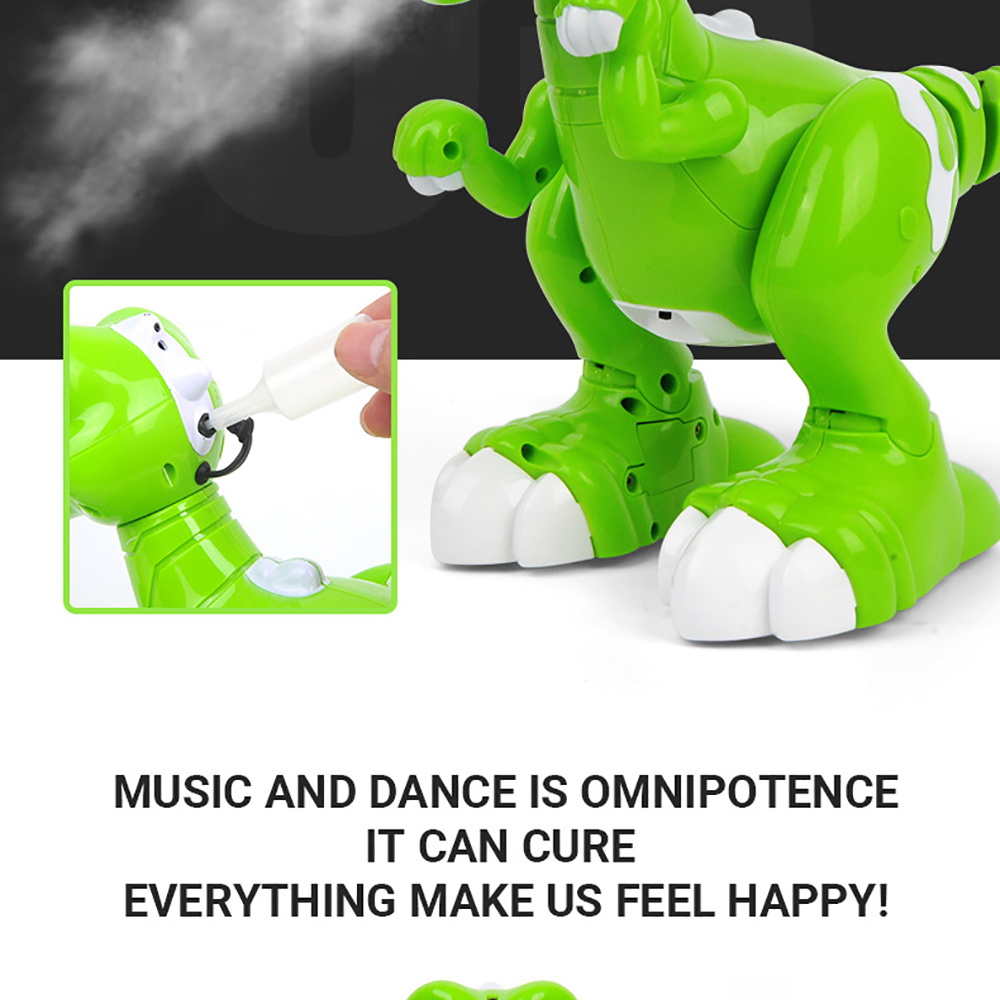 908A Gesture Control Dancing Spray Multifunction RC Dinosaur Jungle Overlord - Green