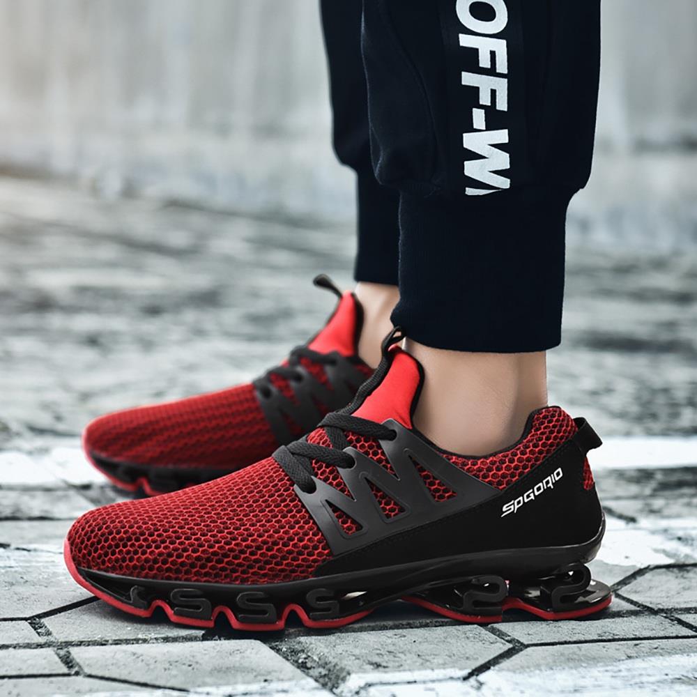TK10 Men's Casual Outdoor Tennis Sneakers (Breathable Comfortable Color Running Shoes Size EU39.5) - Red
