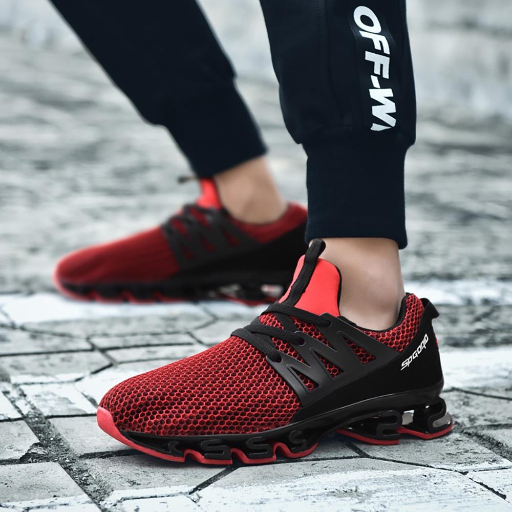 TK10 Men's Casual Outdoor Tennis Sneakers (Breathable Comfortable Color Running Shoes Size EU39.5) - Red