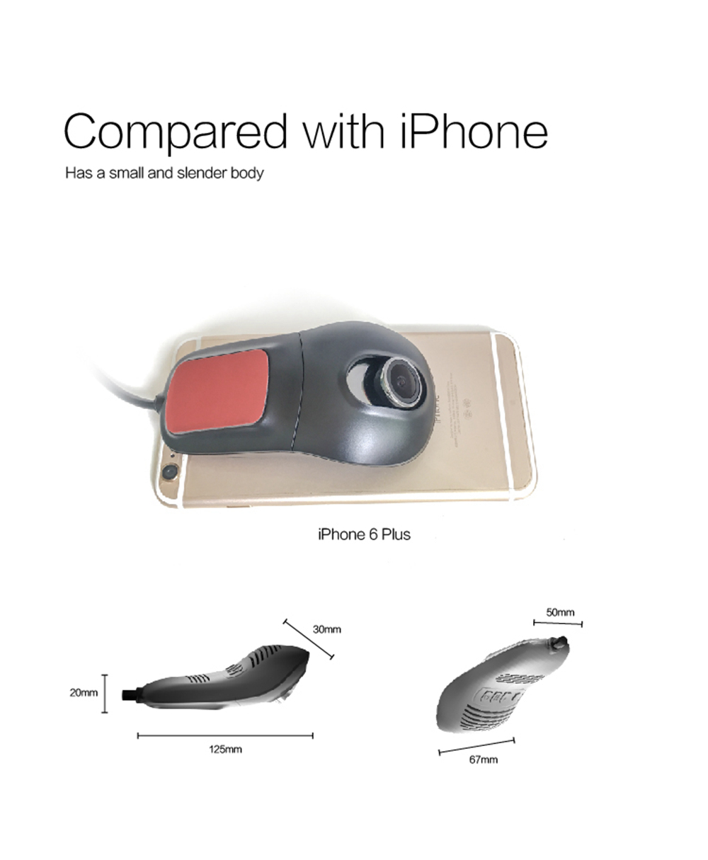 RS200 Top HD Hidden Universal Wifi Car DVR (Sony IMX323 1080P HD 170 Degree Wide Angle Lens Built-in Wi-Fi Module) - Black