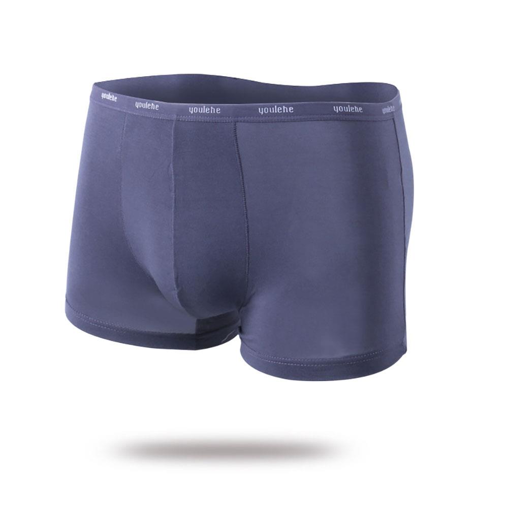 Men Sexy Breathable Medium Waist Underpants Elastic Boxer Underwear Size L - Dark Gray