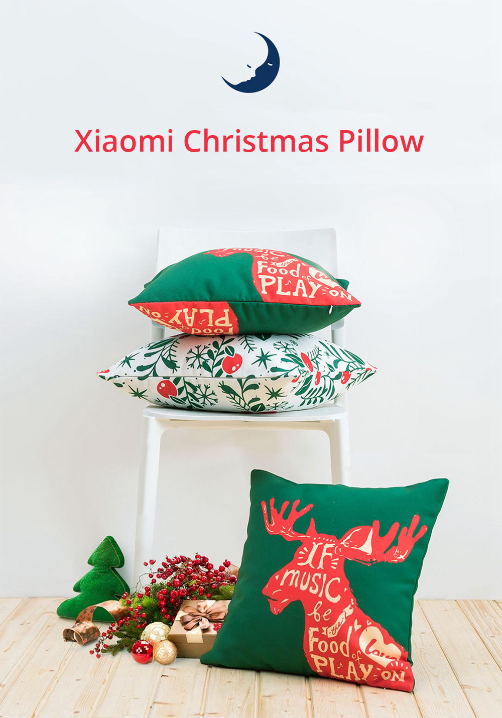 Xiaomi Christmas Pillow for Sofa Bedroom Home Decor - Christmas Reindeer