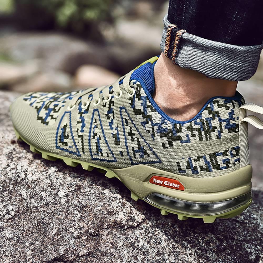 Men Outdoor Mountaineering Mesh Shoes Casual Flying Woven Shoes EU 39.5 - Camouflage Blue