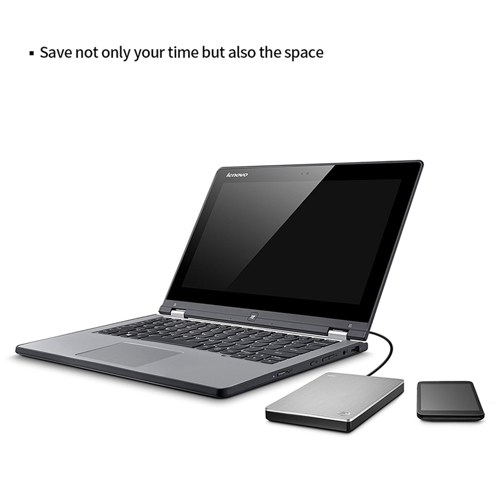 Seagate STDR4000301 Backup Plus Slim 2TB Portable External Hard Drive 2.5 Inch USB 3.0 Interface For Desktop Laptop - Silver