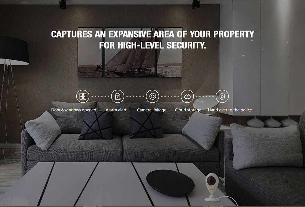 ORVIBO Smart Home Security Kit Zigbee Version 1*Zigbee Mini Hub + 1*Motion Sensor+ 2*Door Sensor + 1*Wifi Camera- EU Plu