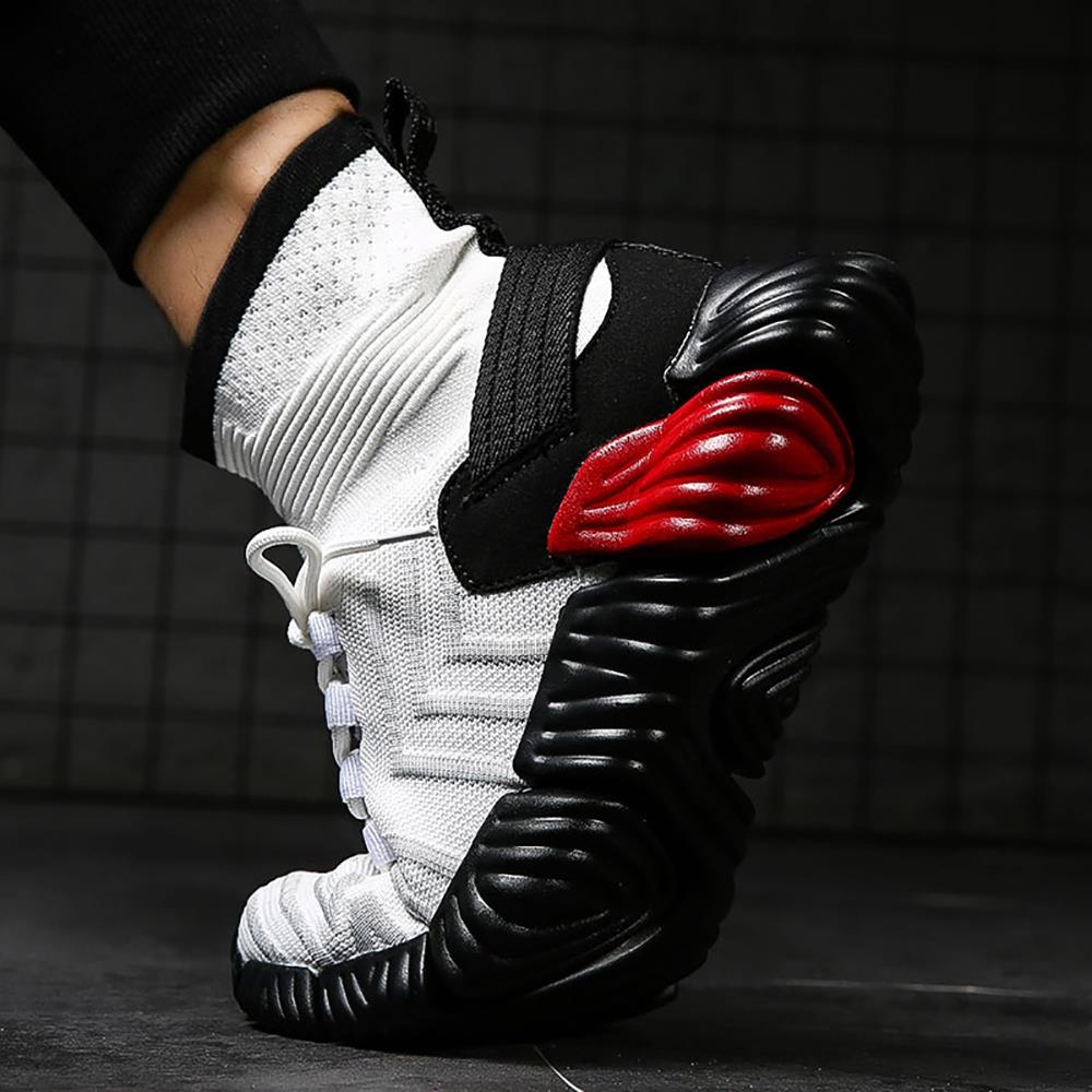 Men Outdoor Tennis Shoes Running Shoes Mesh Casual Shoes Flying Woven Upper Size EU 39.5 - White