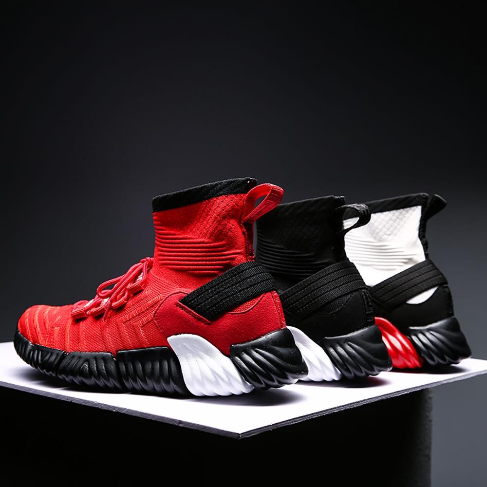 Men Outdoor Tennis Shoes Running Shoes Mesh Casual Shoes Flying Woven Upper Size EU 39.5 - White