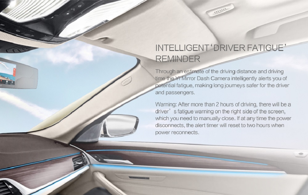 YI Mirror Dash Cam Dual Dashboard Camera Recorder 4.3 Inch LCD Touch Screen Front And Rear View 138 Degree Wide Angle HD Camera G Sensor Night Vision - Black