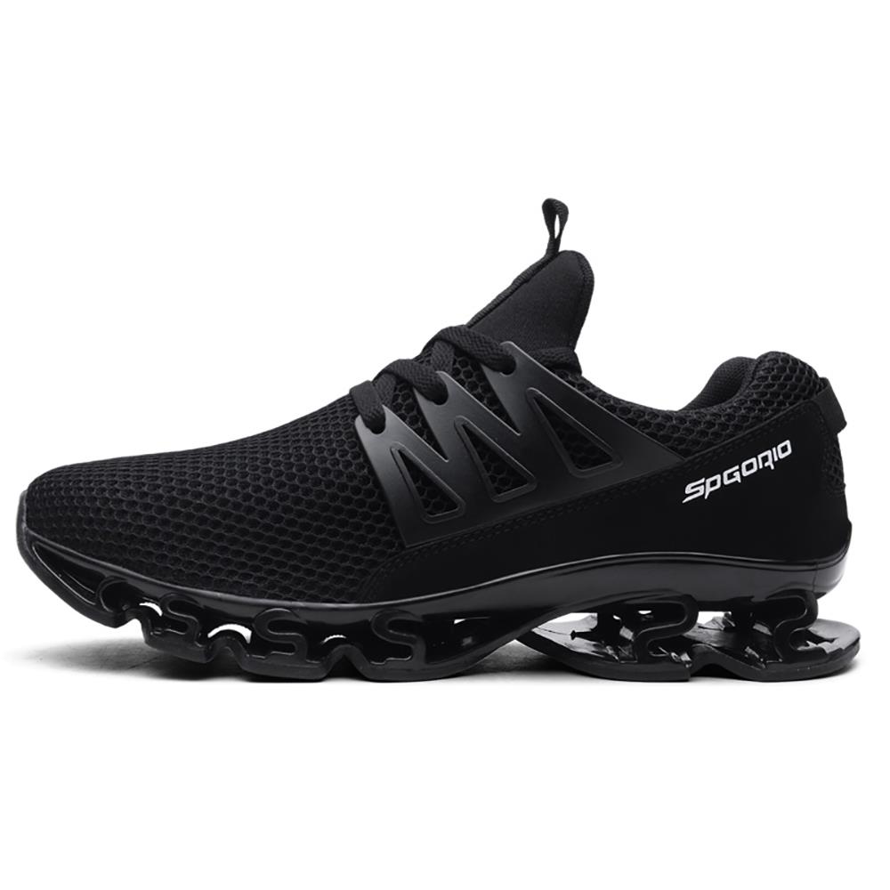 TK10 Men's Casual Outdoor Tennis Sneakers (Breathable Comfortable Color Running Shoes Size EU39.5) - Black