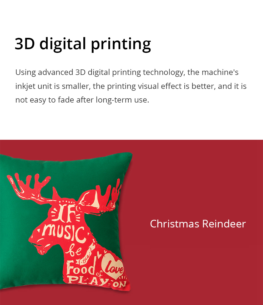 Xiaomi Christmas Pillow for Sofa Bedroom Home Decor - Christmas Reindeer