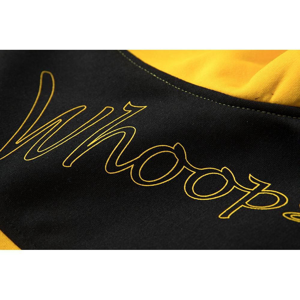 WY30 Men's Autumn Casual Irregular Loose Hoodie (Color Block Cotton Sweatshirt Size M) - Yellow