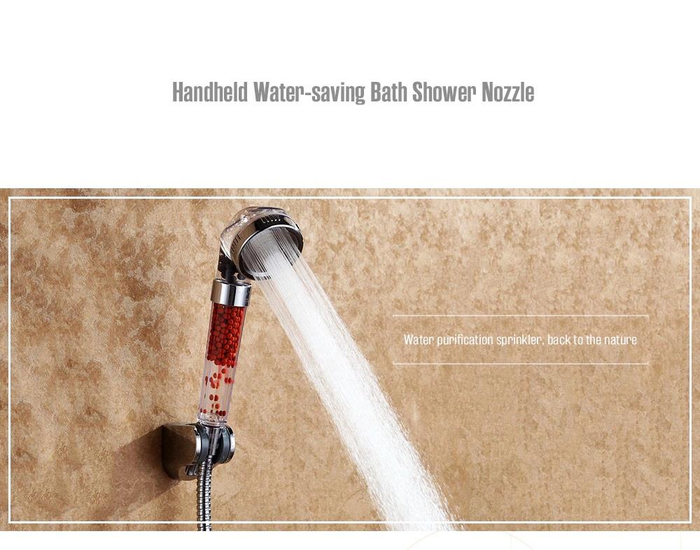 Negative Ionic Shower Head Handheld High-Pressure Water-saving Three-functions Sprayer for Bathroom - Silver