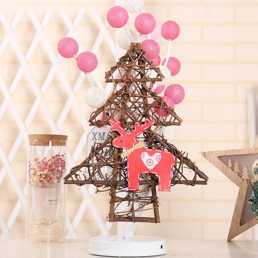 20LEDs Natural Dried Wreath DIY Christmas Tree Rattan String Light Wreaths Christmas Door Wall Wedding Decoration - Warm White