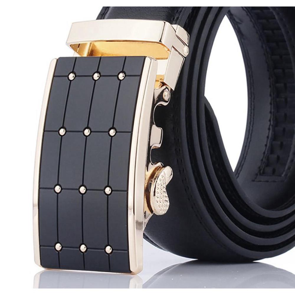 ZD39 Men's Genuine Leather Belt - Gold Buckle