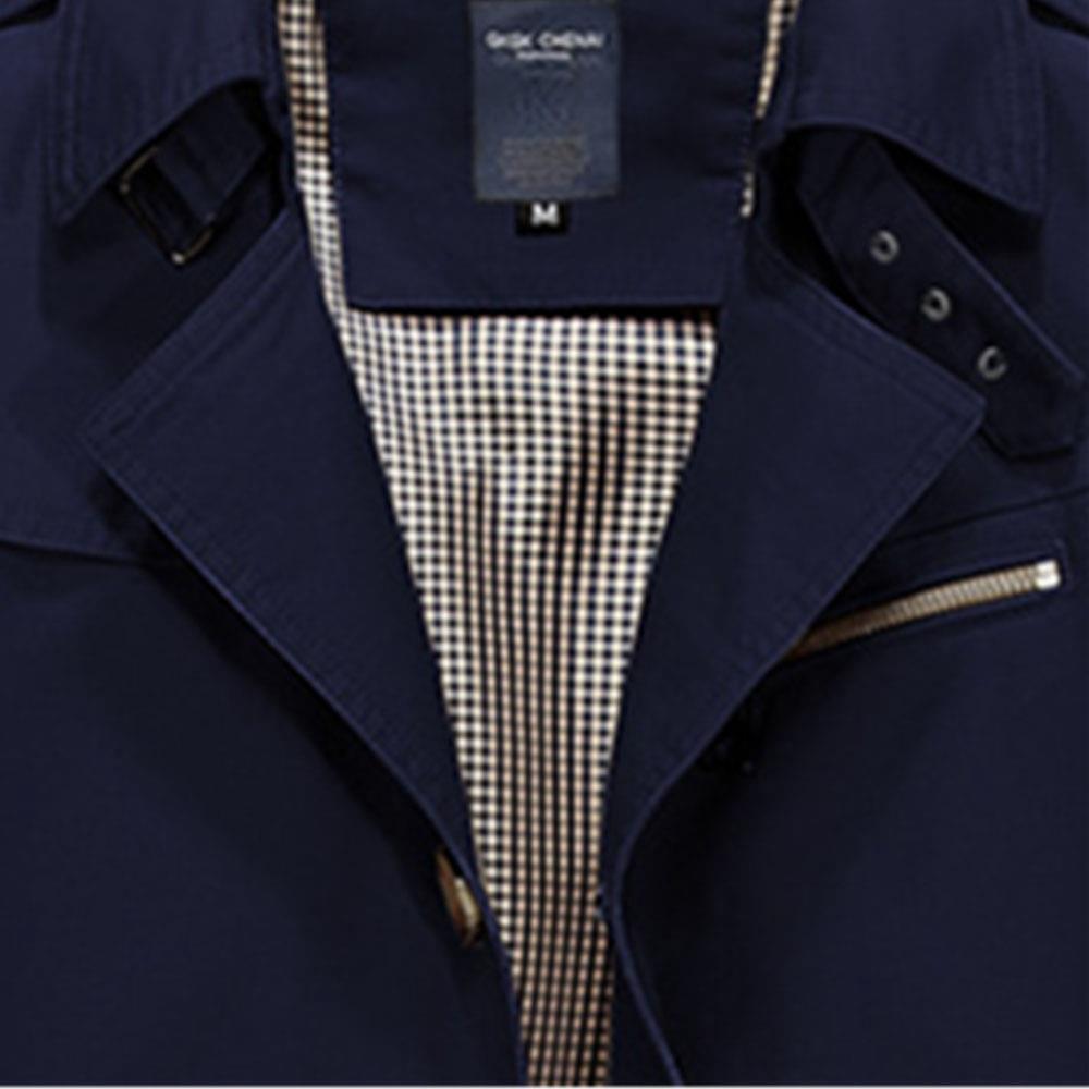 CA1306 Men's Autumn Winter Casual Windbreaker (Leisure Cotton Jackets Outerwear Trench Coat Size L) - Dark Blue