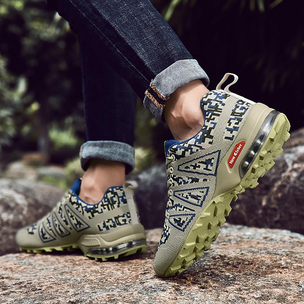 Men Outdoor Mountaineering Mesh Shoes Casual Flying Woven Shoes EU 39.5 - Camouflage Blue