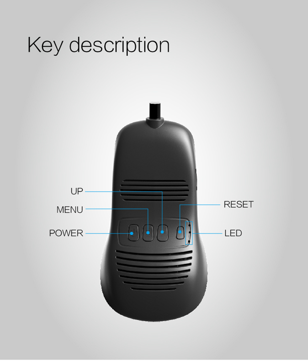 RS200 Top HD Hidden Universal Wifi Car DVR (Sony IMX323 1080P HD 170 Degree Wide Angle Lens Built-in Wi-Fi Module) - Black