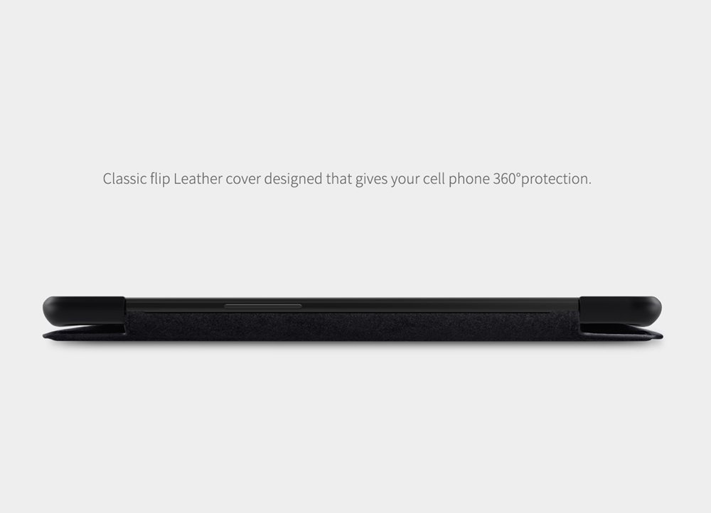 NILLKIN Protective Leather Phone Case for Oneplus 6T Protective Back Cover - Black