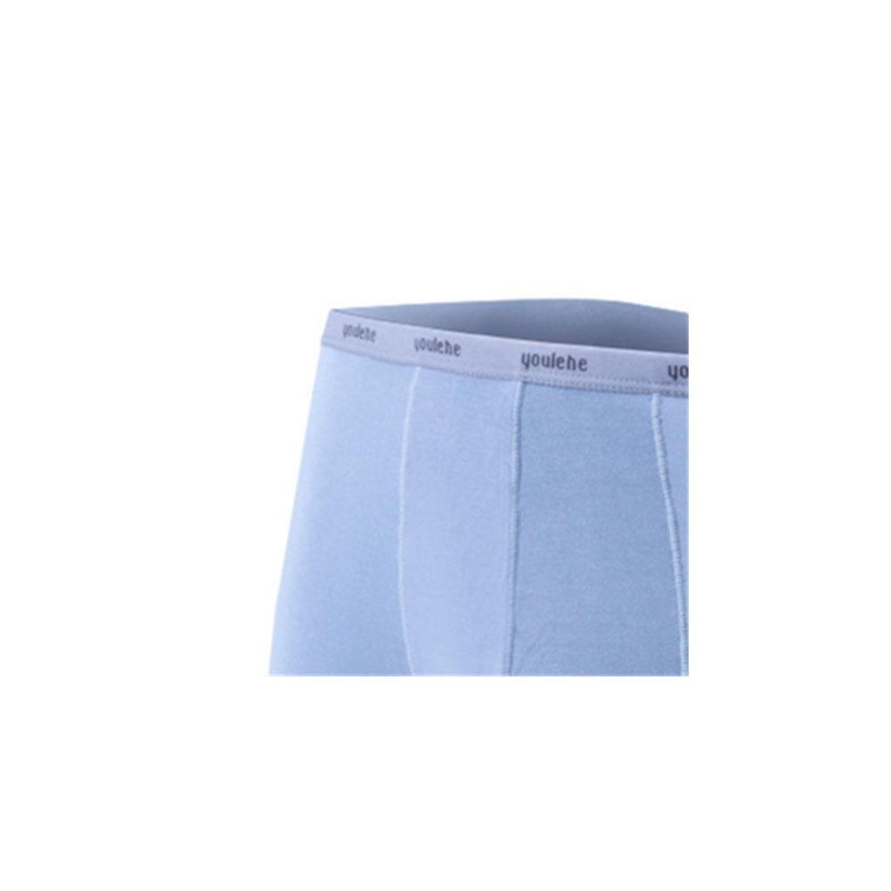 Men Sexy Breathable Medium Waist Underpants Elastic Boxer Underwear Size L - Light Gray