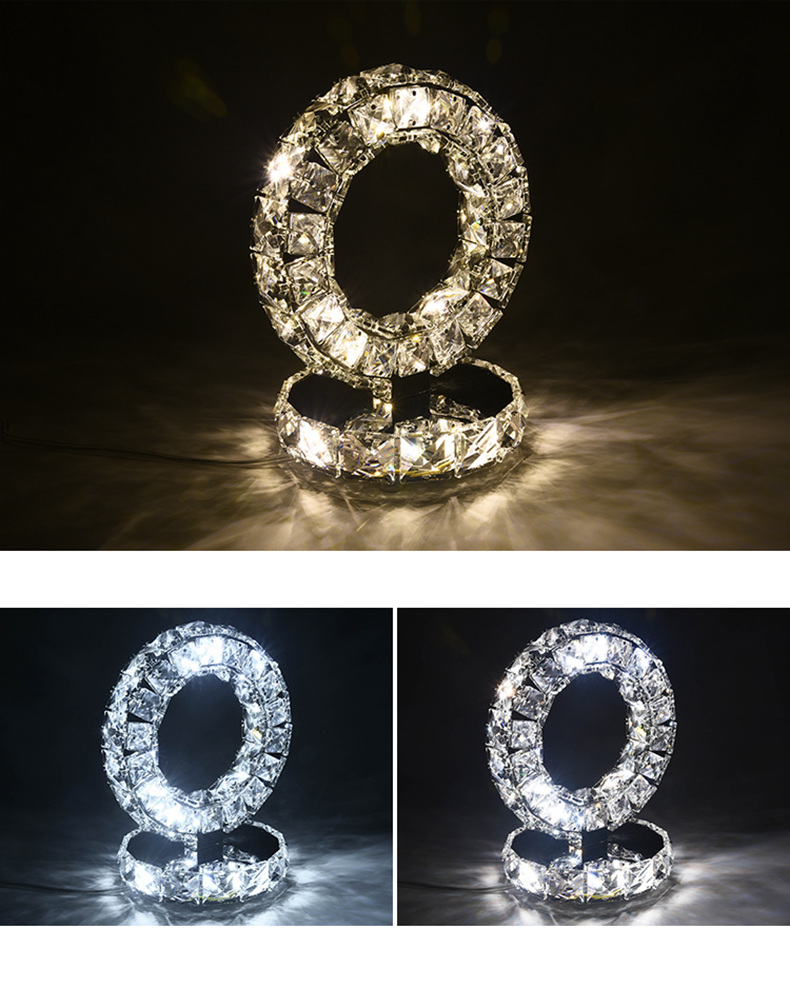 FUMAT Nordic Modern Crystal Glass Table Lamp Round Glaucous Color (Dia 26CM)