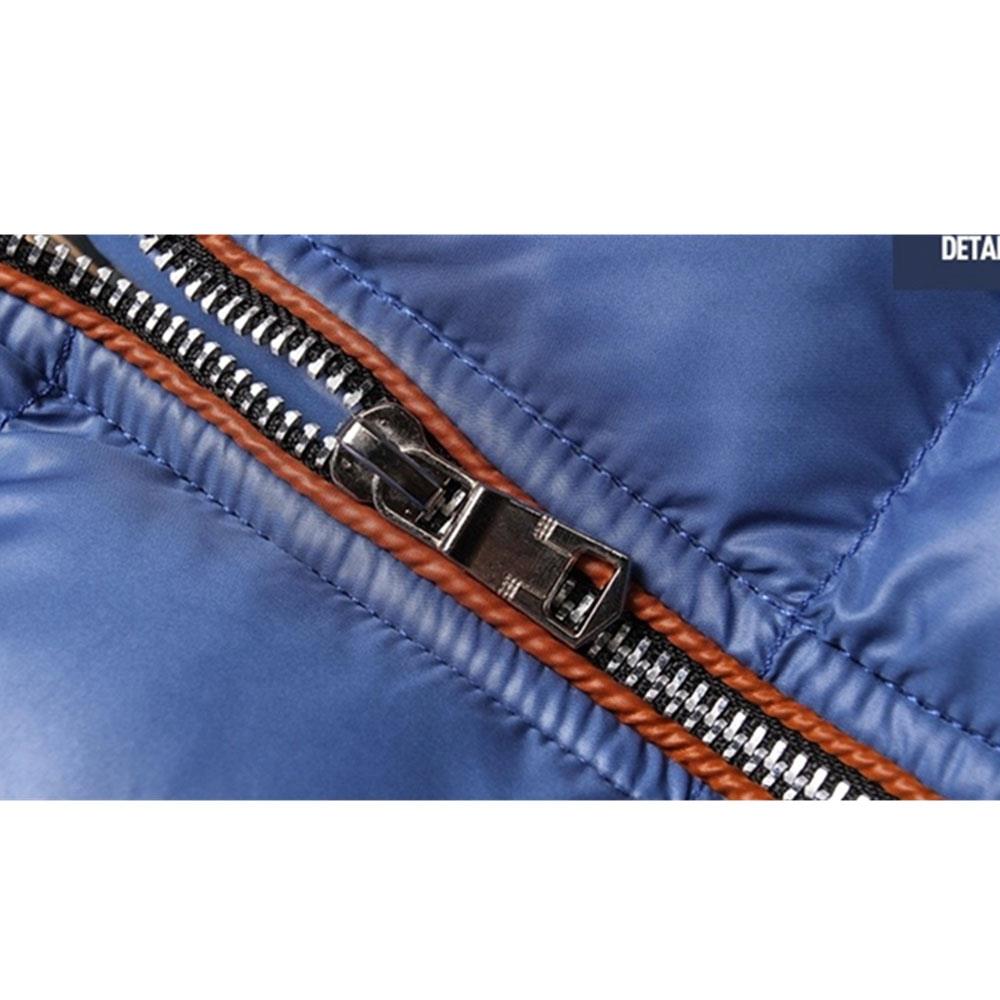 TG220 Men's Winter Hooded Down Jacket (Cotton Padded Warm Slim Fit Coat Size L) - Light Blue