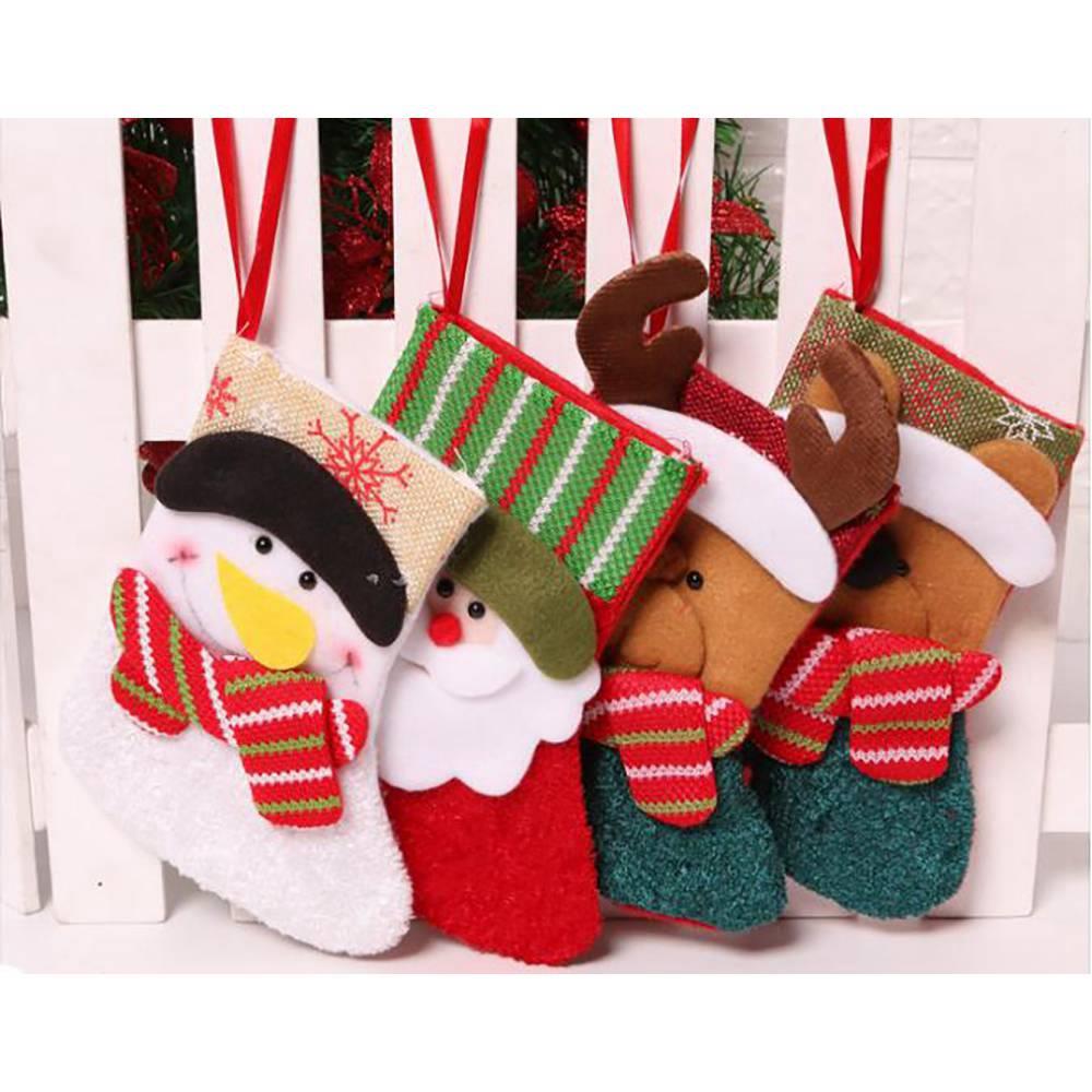 Christmas Candy Bags Flannel Christmas Stockings Pendant Socks - Santa Claus