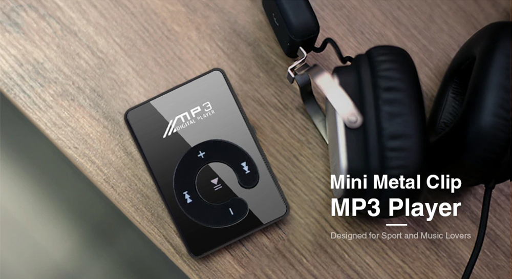 EV374BK Clip Mini USB MP3 Music Media Player 16GB Micro SD TF Card