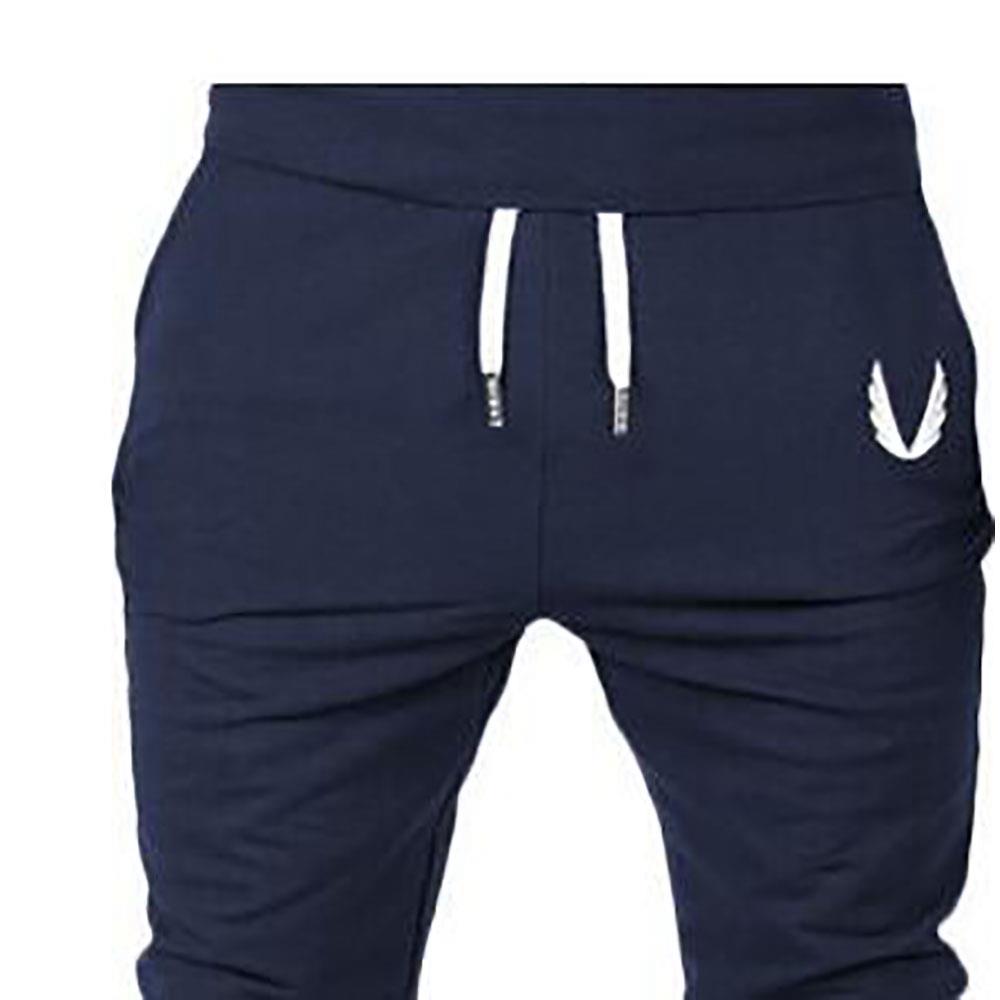 Men's Casual Sports Pants Elastic Trousers (Size M) - Navy Blue