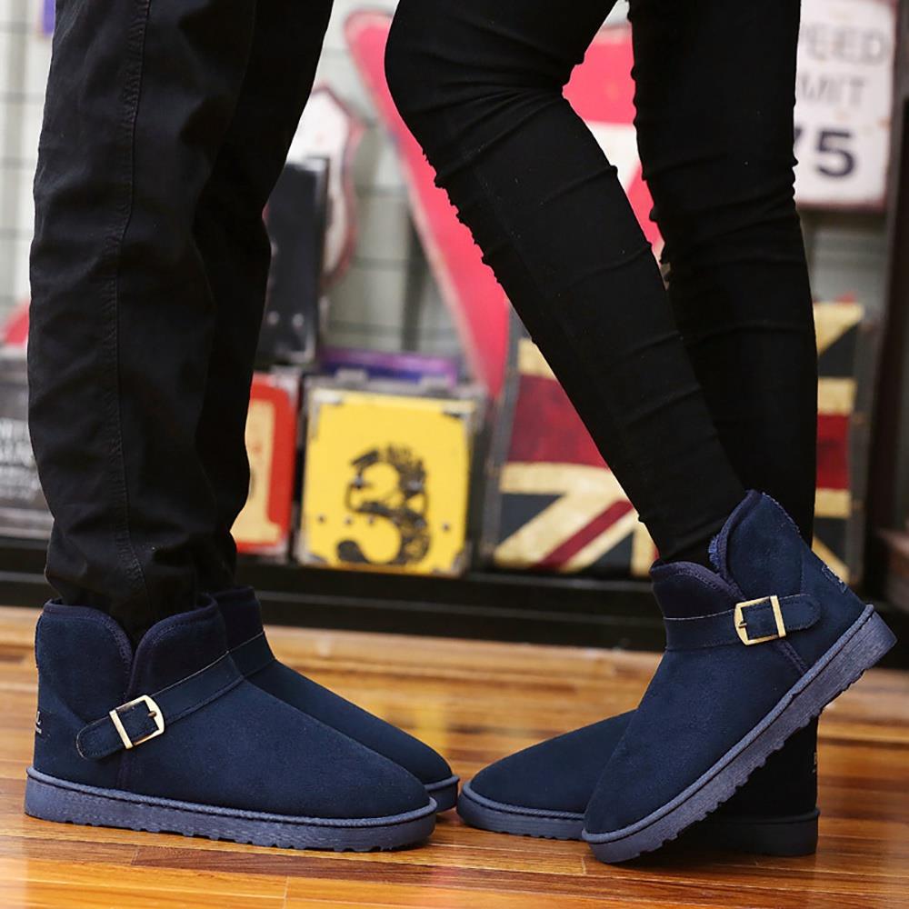 Winter Men Boots Lovers Snow Boots Winter Shoes Warm Cotton Boots Size EU 39 - Blue