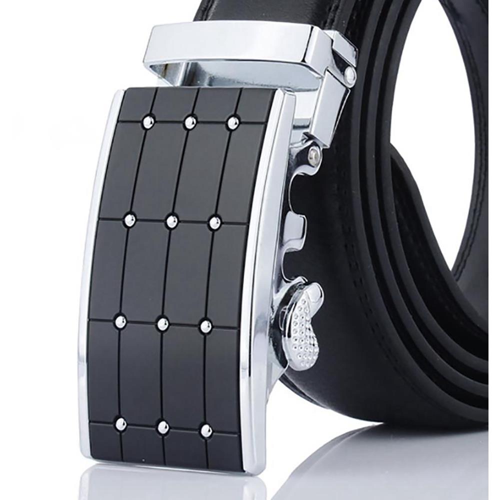 ZD39 Men's Genuine Leather Belt - Silver Buckle