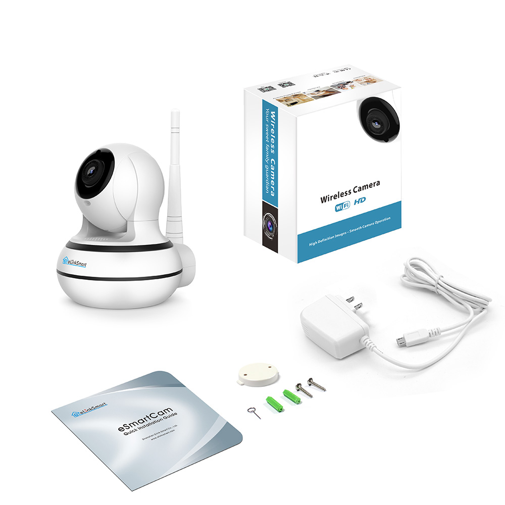 eLinkSmart Star130P 1.3MP 960P Smart Wifi IP Camera Motion Detection Two-Way Calling Audio Night Vision - White UK Plug