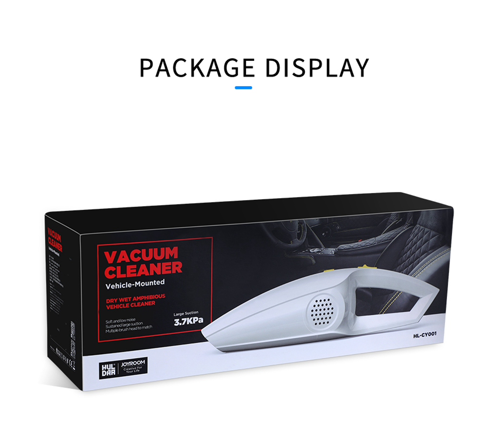 HULDRA HL-CY001 Portable Wired Handheld Car Vacuum Cleaner 120W Power - Black