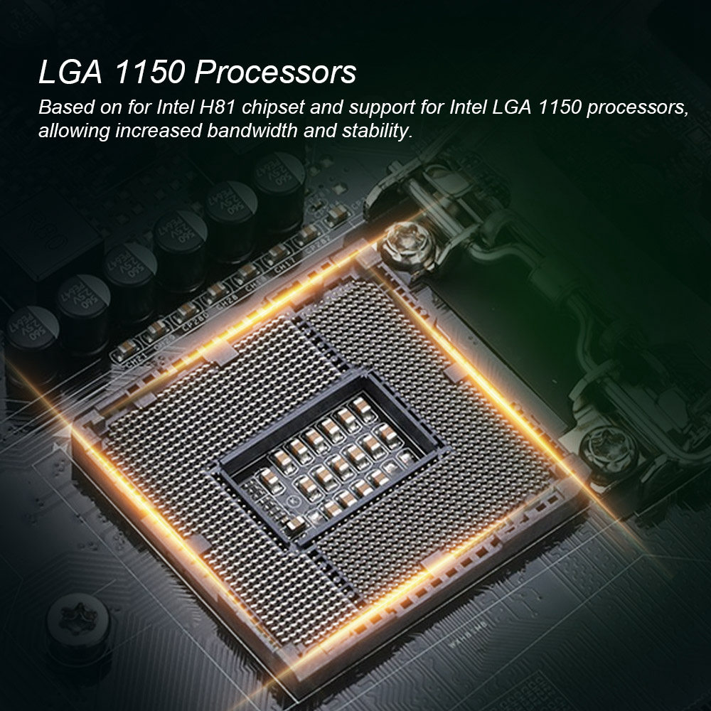 Colorful C.H81M Plus V24A Motherboard Intel Chipset LGA 1150 mATX USB3.0 SATA3 DDR3 DVI+VGA - Black