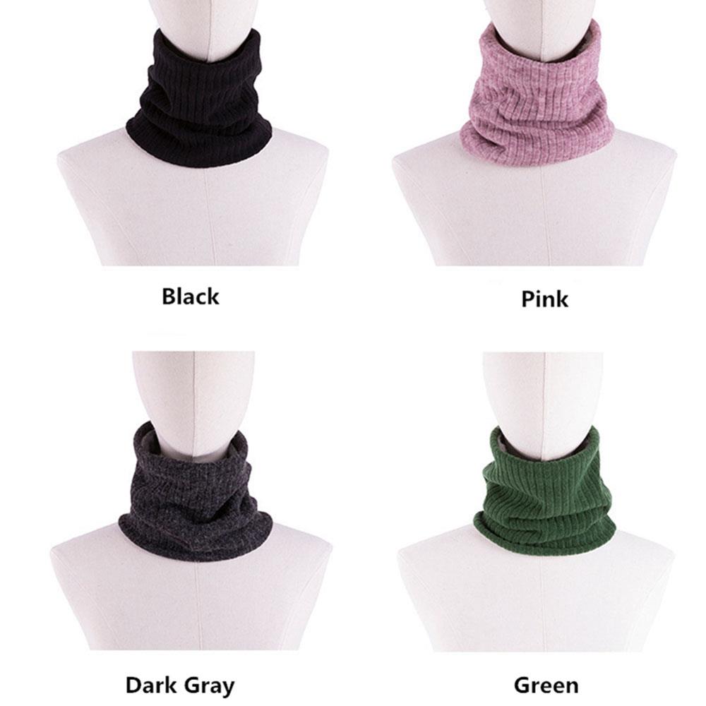 S02 Unisex Winter Casual Cashmere Knitting Warm Pure Color Scarf Neck Warmer - Pink