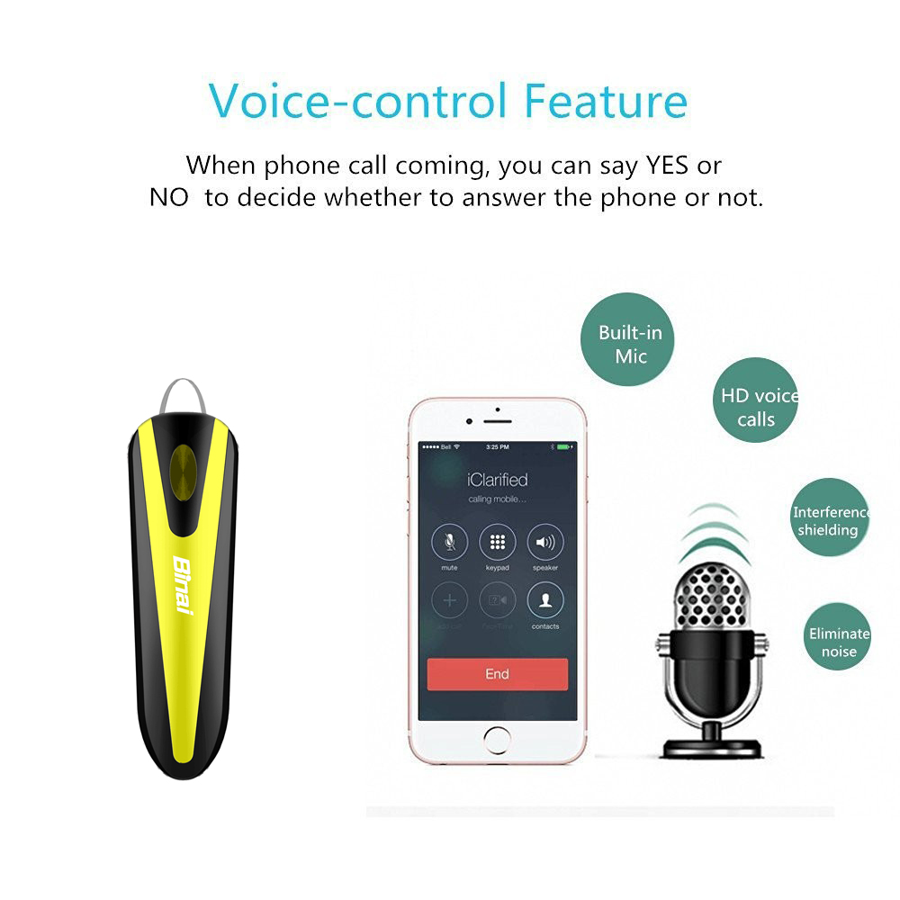 Binai A30 Wireless Bluetooth Earbuds Noise Reduction Support Android IOS - Black