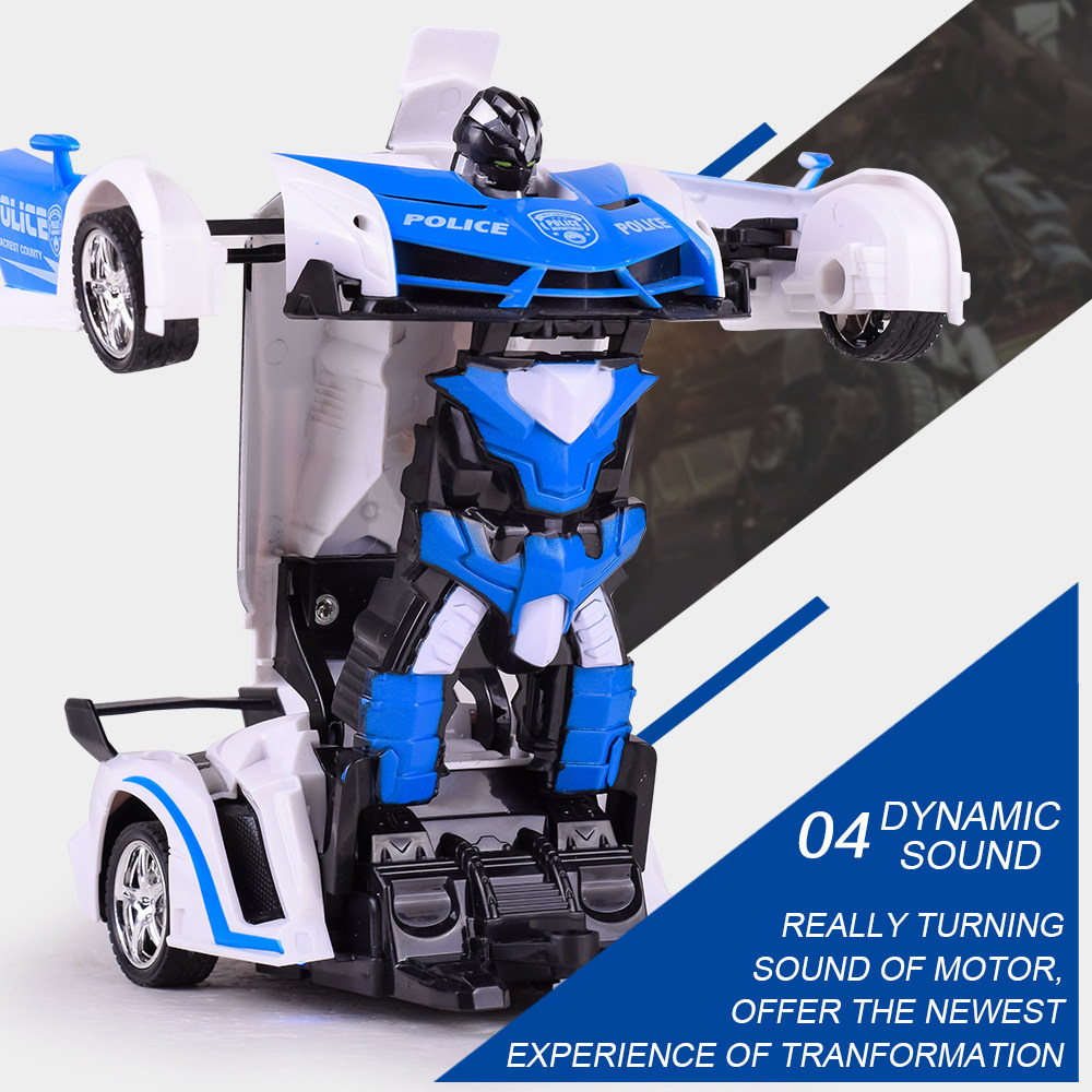1023 1:18 4CH 2 In 1 Deformation Racing RC Car Transformers Robot RTR - Lamborghini Police