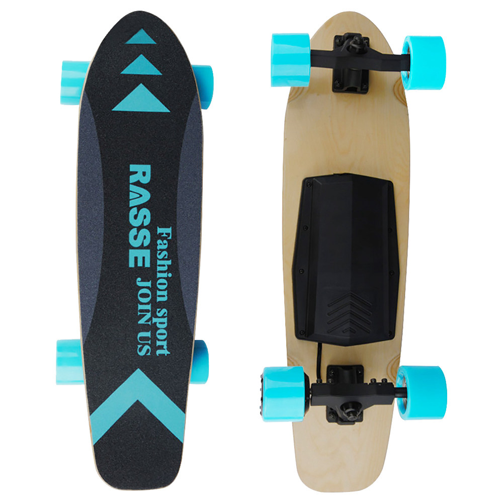RASSE YB-ES01 Electric Skateboard Wireless Remote Control Single 250W Motor 15km/h EU Plug - Blue