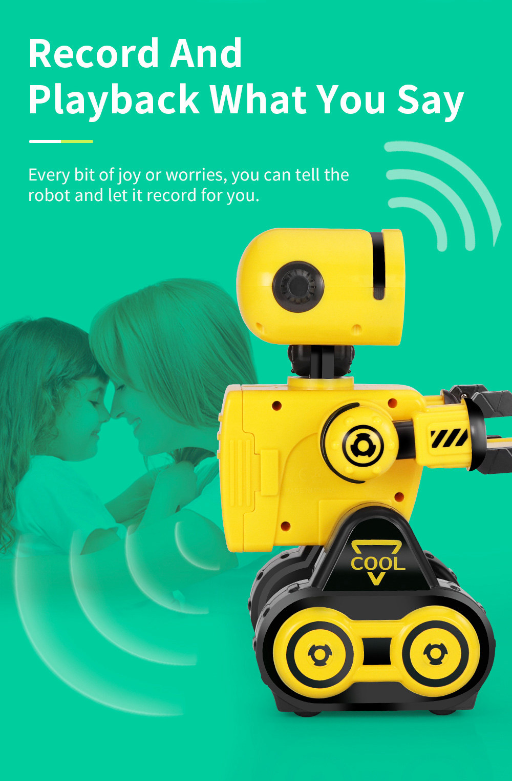 JJRC R13 CADY WIRI Touch Control Programmable Dancing RC Robot Colorful Lights Kids Toys - Green