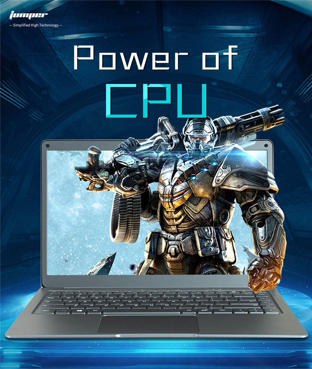 Jumper EZbook X3 Laptop Intel Apollo Lake N3350 Quad Core 13.3 Inch IPS FHD 1920*1080 Windows 10 6GB RAM 64GB ROM - Grey