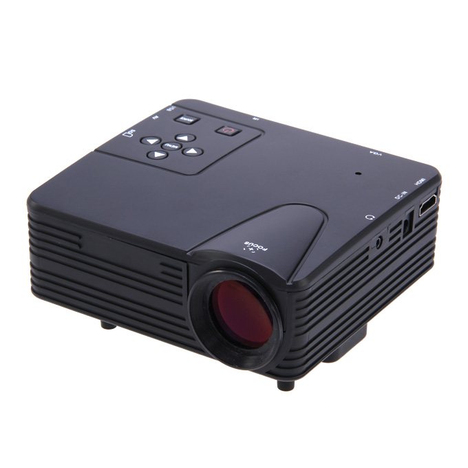 LZ-H80 1080P HD 80 LM Portable LED LCD Game Projector with HDMI SD CARD USB VGA Slots 400:1 Contrast Black