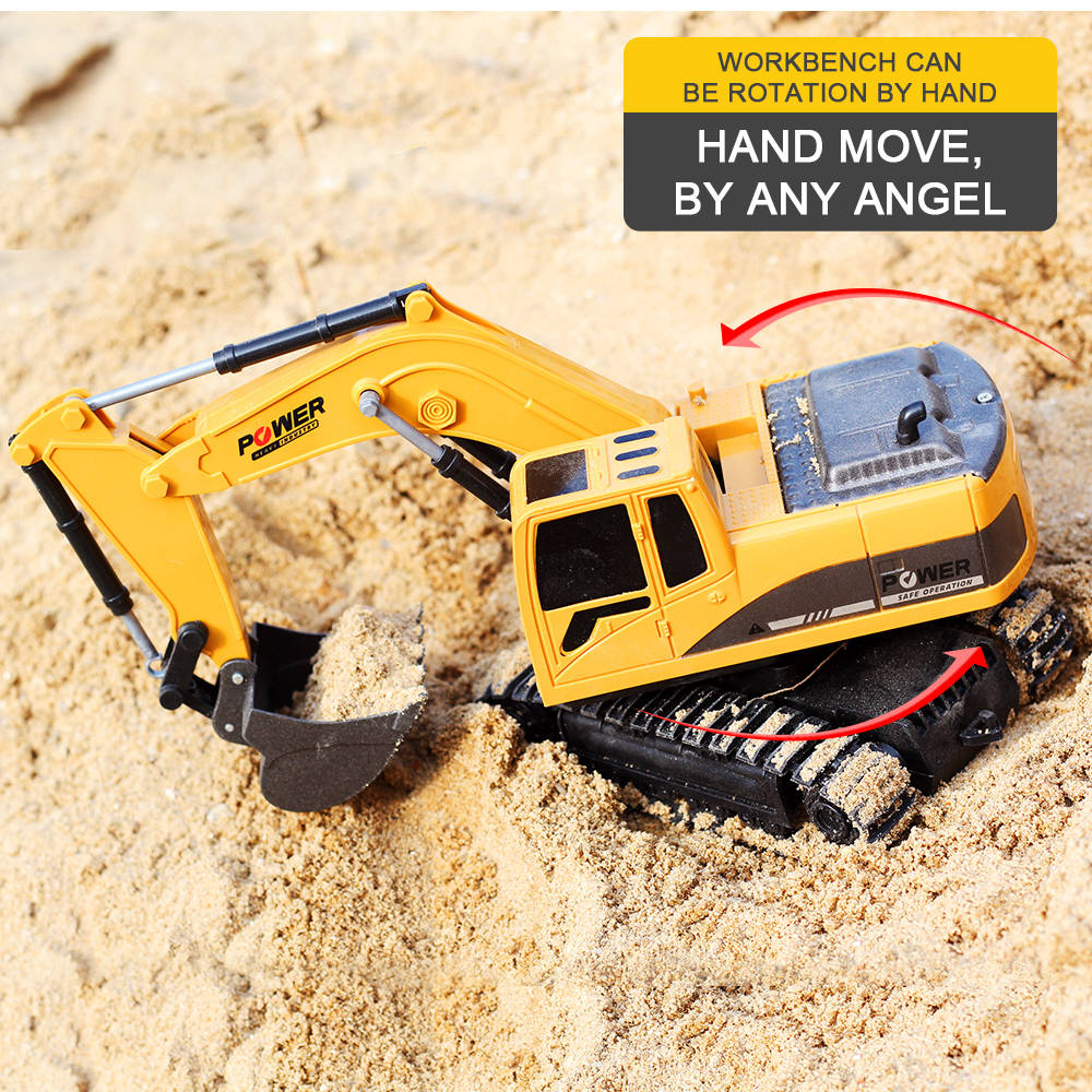 258-1 1:24 6CH Metal Excavator Construction Vehicle RC Car RTR