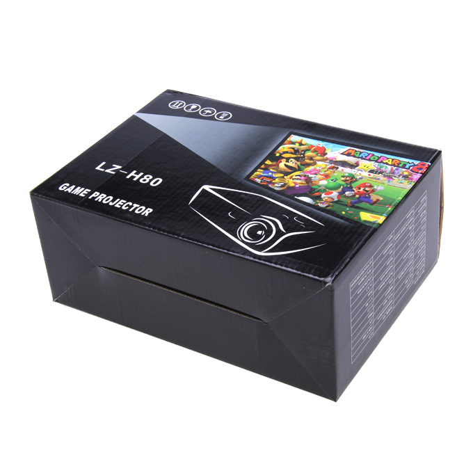 LZ-H80 1080P HD 80 LM Portable LED LCD Game Projector with HDMI SD CARD USB VGA Slots 400:1 Contrast Black