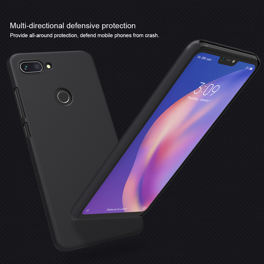 NILLKIN Matte Hard Phone Case for Xiaomi Mi 8 Lite Protective Back Cover - Black