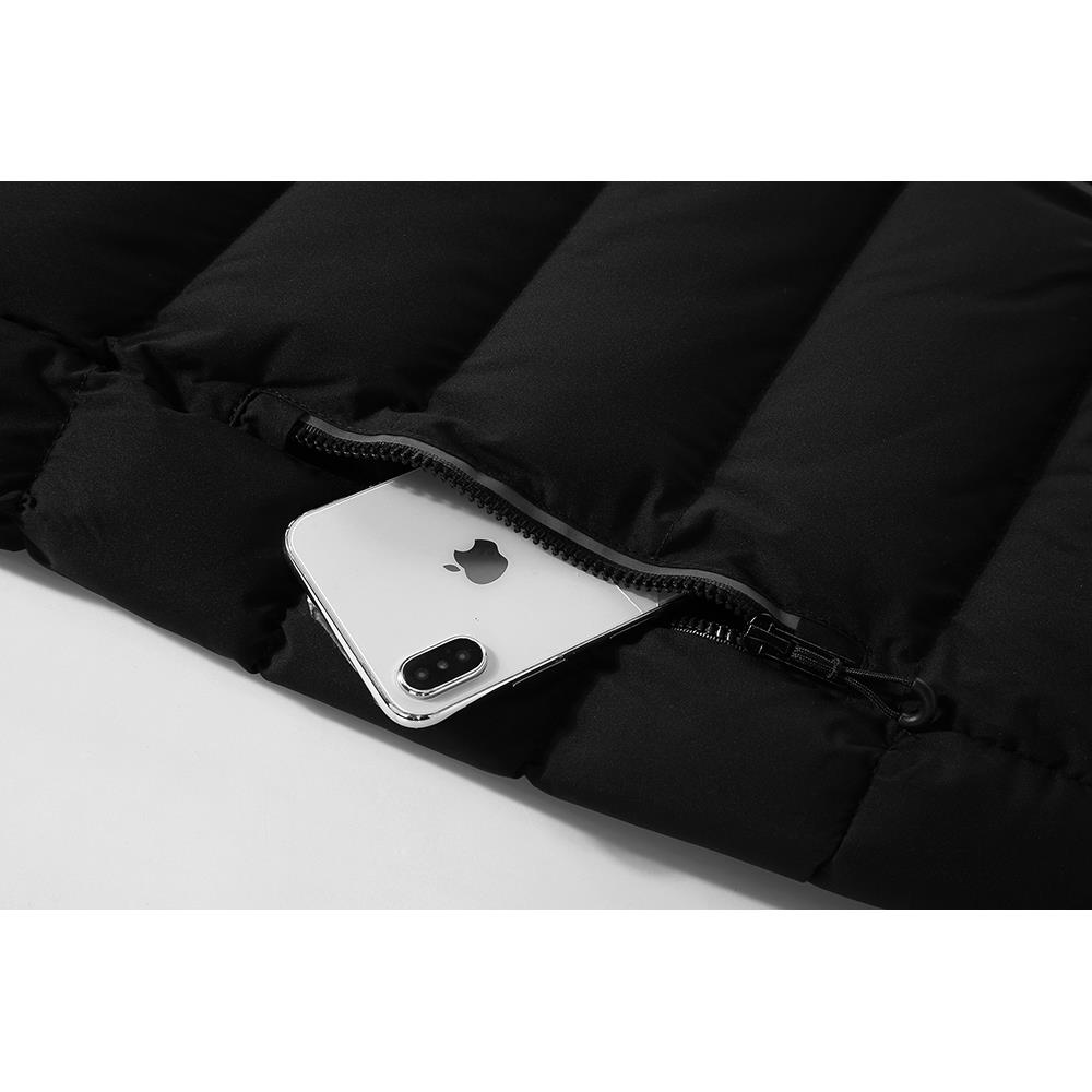 Men Winter Thick Solid Color Cotton Waistcoat Sleeveless Duck Down Jacket Size L - Army Green